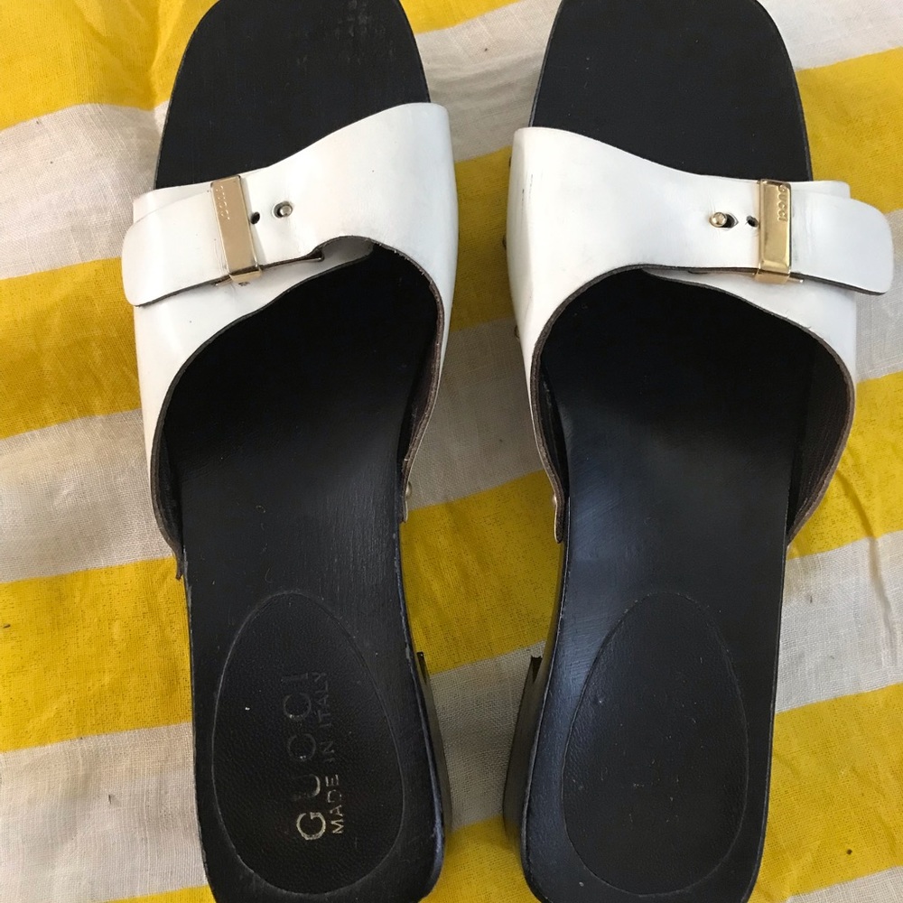Vintage Gucci wooden clog